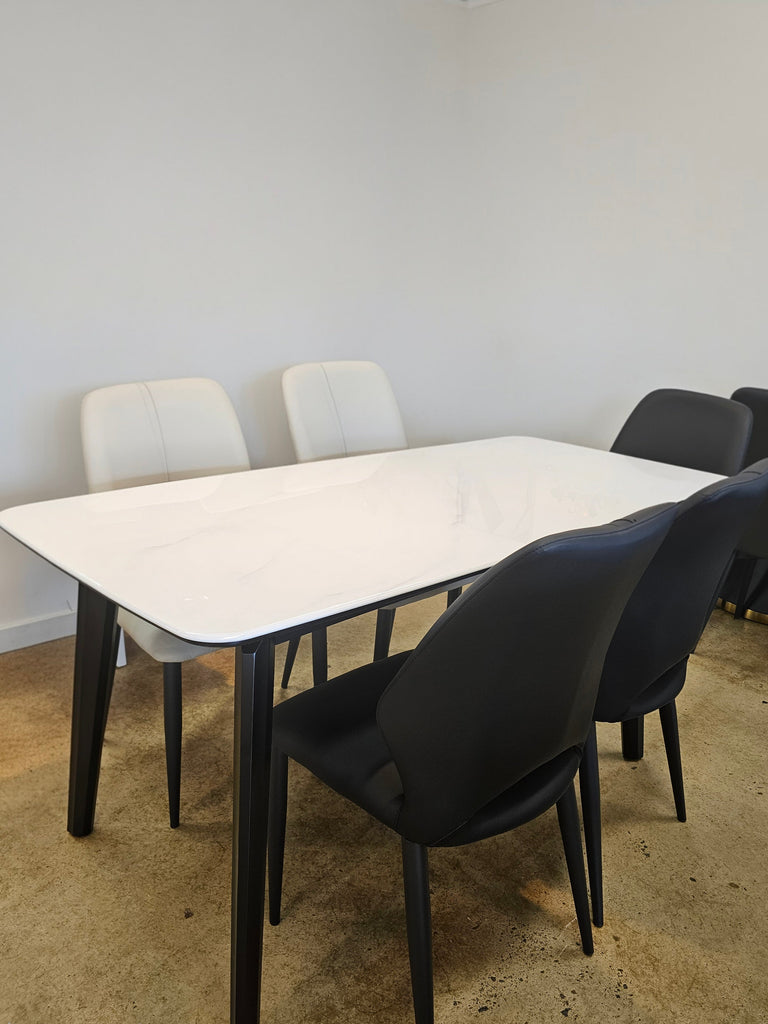 Living Design Miami White Stone Table 1400 01