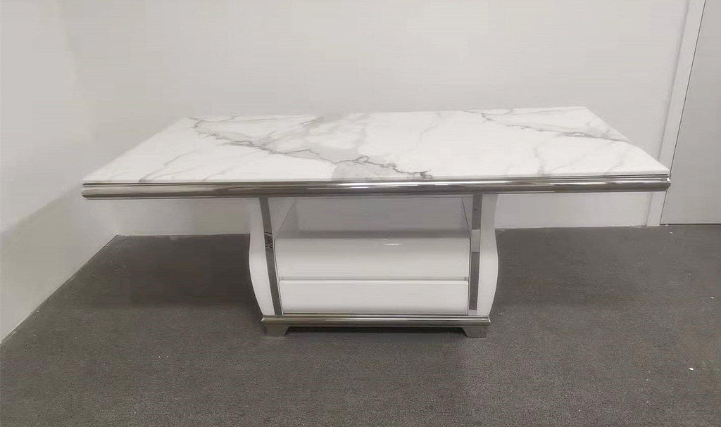 Monetary Dining Table (white) - Living Design Furniture