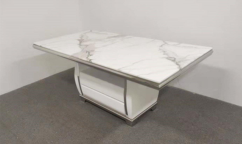 Monetary Dining Table (white) - Living Design Furniture