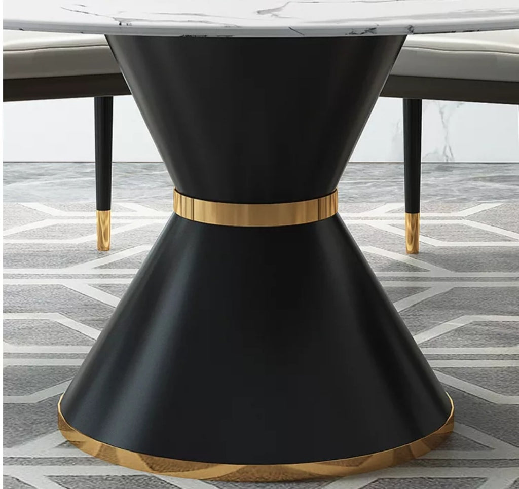 Genoa Round Stone Dining Table - Living Design Furniture